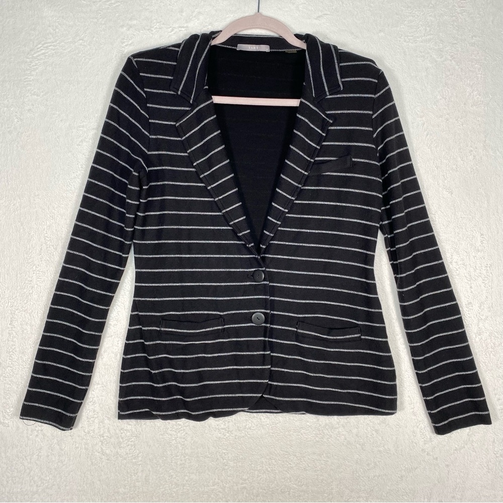 Tart Two Button Blazer Jacket Dark Grey Striped Women’s Size Medium Corpcore‎